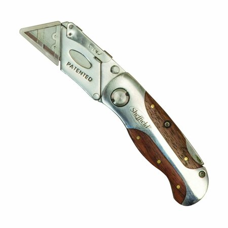 SHEFFIELD Knife Utility Lockback Wd Hdl 12115
